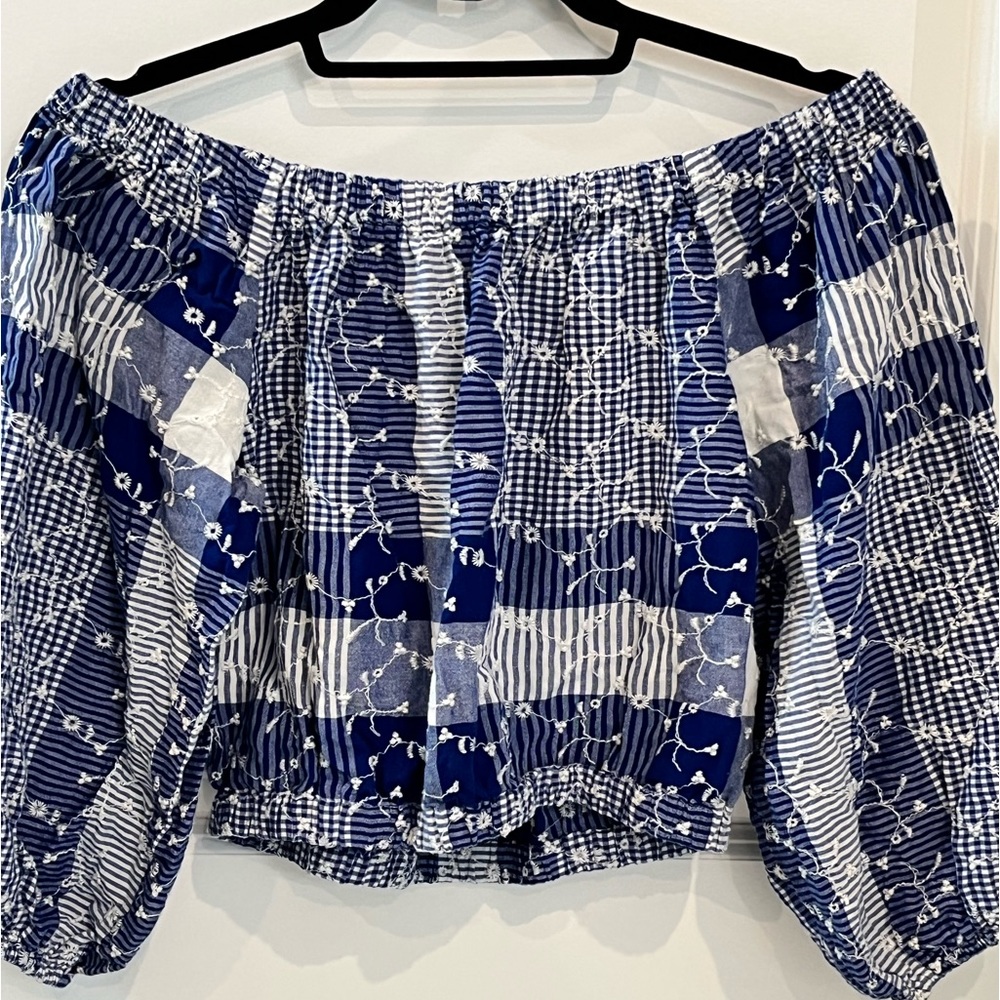 Forever 21 Peasant off the Shoulder Crop Top Sz S